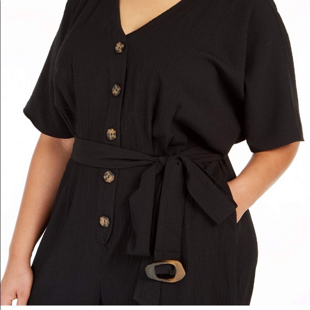 Calvin Klein Belted Gauze Jumpsuit - Picture 4 of 4